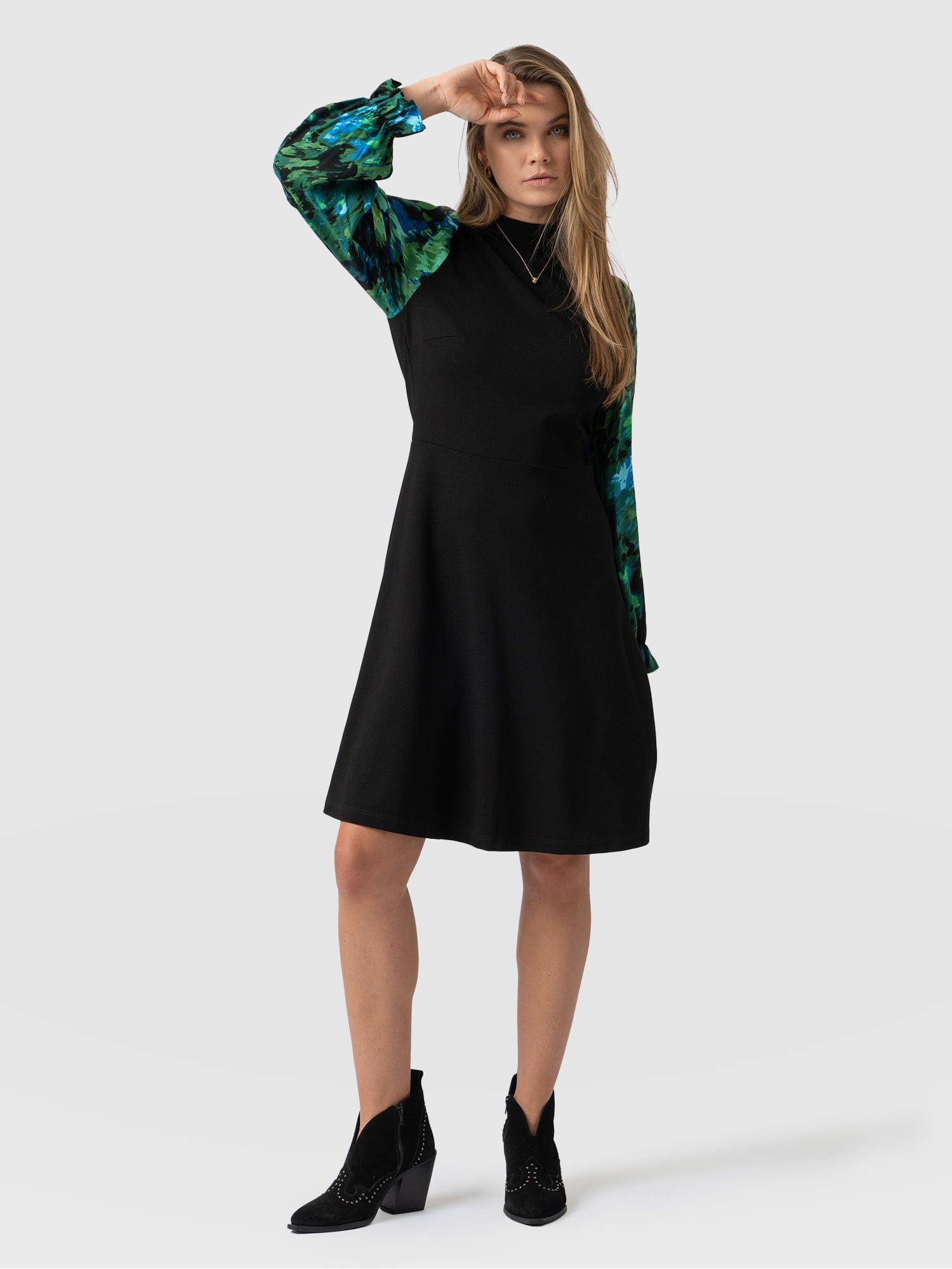 Penny Skater Dress Green Satellite - Women's Dresses | Saint + Sofia® EU